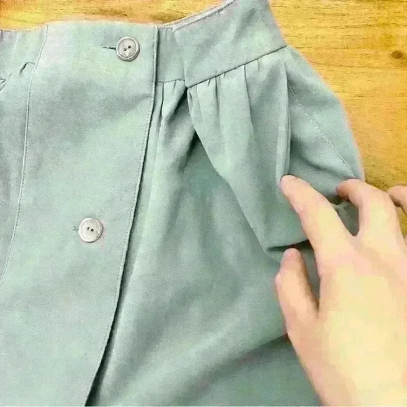 Robert Pastel Blue high waisted A-line button front mini skirt. Size XS. - Picture 5 of 6